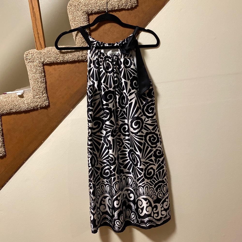 Black and white satin dress, size 4